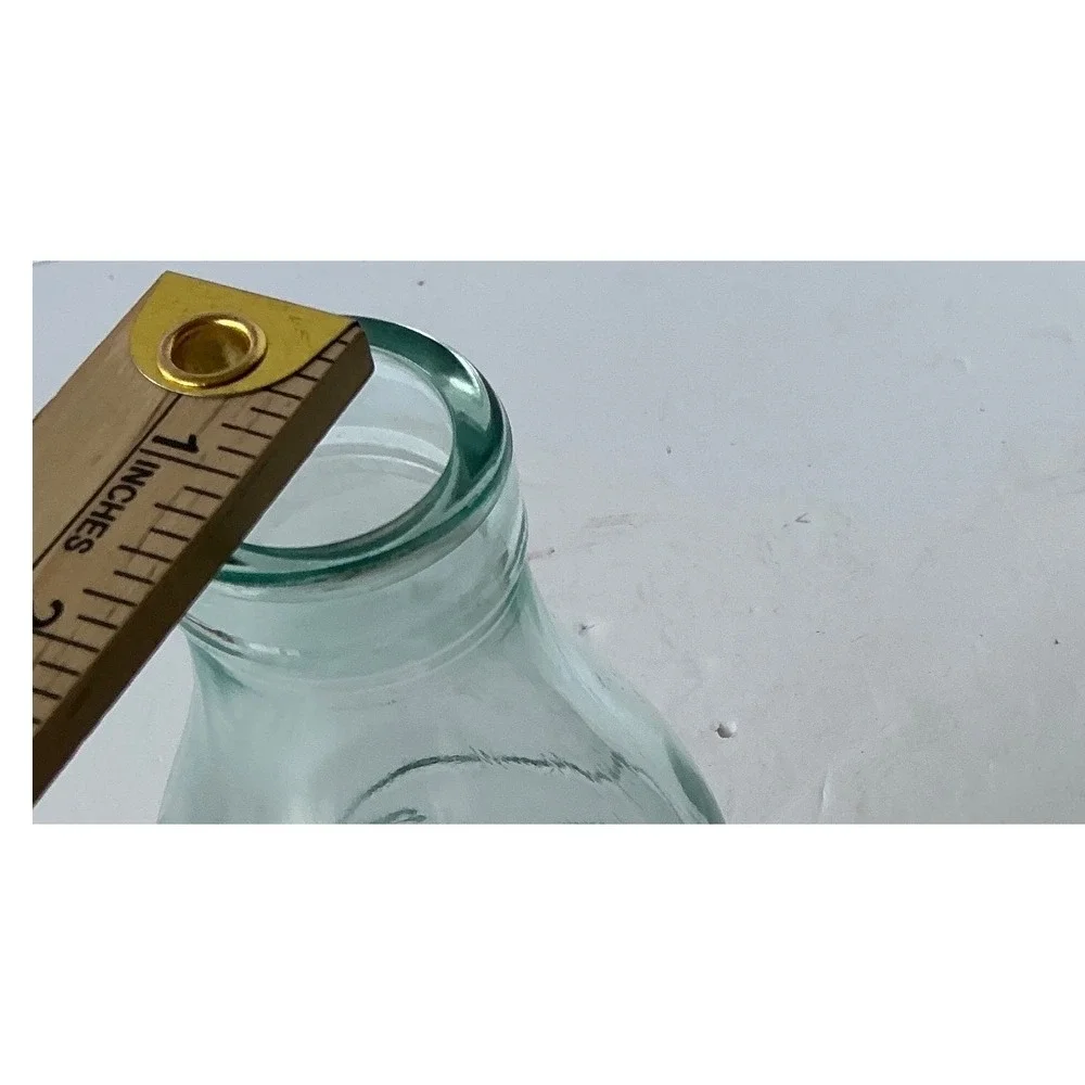 Vintage Milk Bottle Embossed Cow Absolutely Pure Milk‎ Italy Green Glass